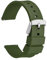 WOCCI 20mm Orologi Cinturino in Silicone con Fibbia Argento per Uomo e Donna (Verde Militare)