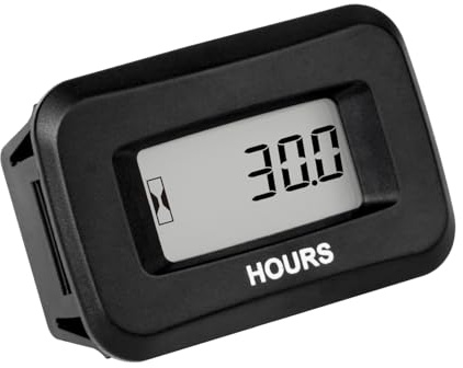 Jayron Compteur d'heures LCD Numérique AC/DC 5 V à 277 V,Compte à Rebours,Stockage de Données pour Tondeuse à Gazon ZTR Tracteur Générateur Club Laveuse de Voiture Compresseur Marin ATV