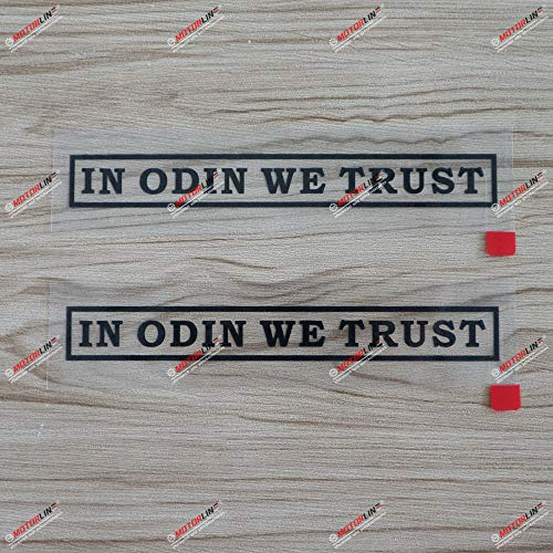 (2) 15,2 cm „In Odin We Trust“ Autoaufkleber Sticker, Schwarz, Wikinger/nordisch, Schriftzug