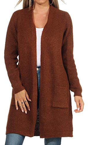 ONLY Damen Cardigan ONLJade Strickmantel 15179815 Ginger Bread Melange L