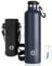 FEIJIAN Trinkflasche Edelstahl 1L mit Karabiner - auslaufsicher Thermosflasche für Kohlensäure Kaffee Tee, BPA-Frei Sport Outdoor Wasserflasche für Sprudel Uni, Schule, Camping, Fahhrad