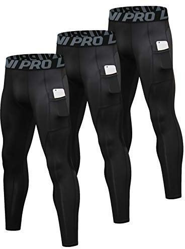 LNJLVI Kompressionshose Herren Sport Leggings Atmungsaktive Trainingshose für Jogging Fitnessstudio Laufen (Schwarz,XL)