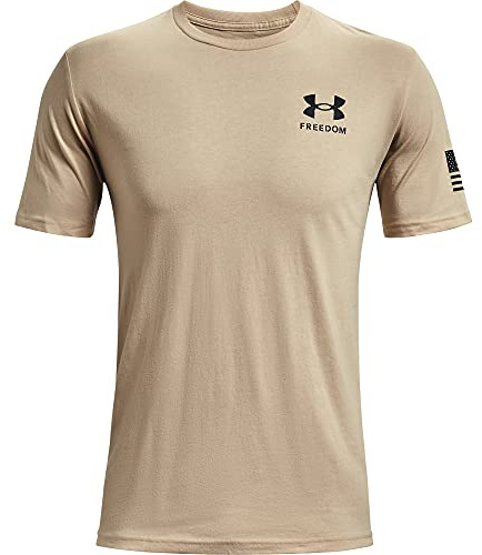 Under Armour Men's New Freedom Flag T-Shirt, Desert Sand (290)/Black, Medium