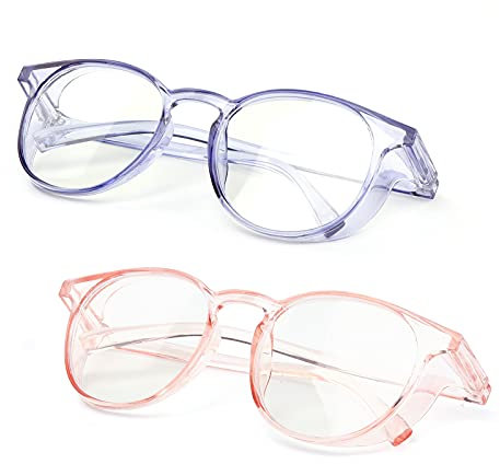 ALWAYSUV 2er Pack Anti-Fog-Schutzbrille Blaulicht-Schutzbrille Staubdichte Clear Square-Schutzbrille für Frauen/Männer