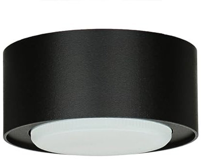 Licht-Erlebnisse Deckenspot Metall Schwarz für Flur Wohnzimmer GX53 max. 12 W blendarm rund klein Moderner Aufbaustrahler Wohnzimmer FLEA