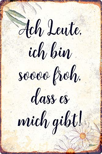 Metall Schild 20x30cm Ich bin so froh dass es mich gibt Spruch Sprüche Blechschild