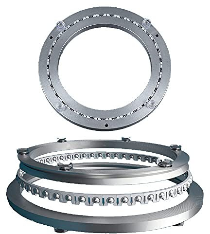 DHRH Piastra Girevole con Supporto Girevole, per carichi Pesanti, Base Girevole a 360 Gradi, Piastra Girevole Liscia, Spessore 15 mm, Pad in Gomma filettata