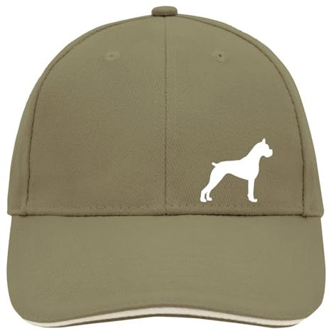 Huuraa Basecap Deutscher Boxer Silhouette Geschenk Olive/Beige Deutscher Boxer Accessoire