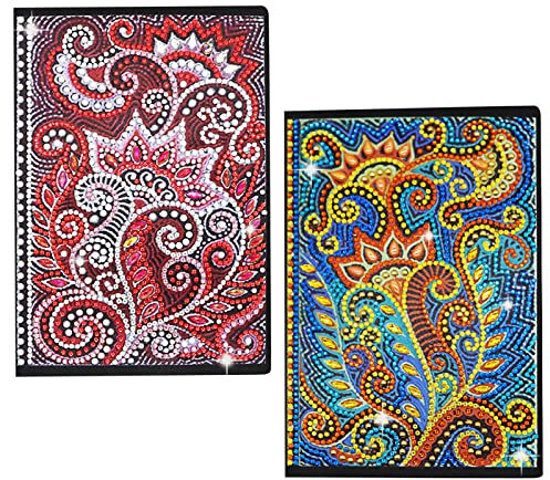 DCIDBEI Diamond Painting Notizbuch 2er Set Notizbuch A5 Diamond Painting Journal Buch Diamant Painting Notizbuch Mandala Bastelset Erwachsene Tagebuch Mädchen Skizzenbuch A5 Malen nach Zahlen