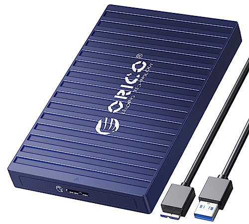 ORICO Case Hard Disk 2.5 Pollici USB 3.0 a SATA SSD HDD Custodia Disco Rigido Esterno per 7mm e 9,5 mm, Supporto UASP TRIM,Senza Attrezzi,Blu(9625-U3-BL)