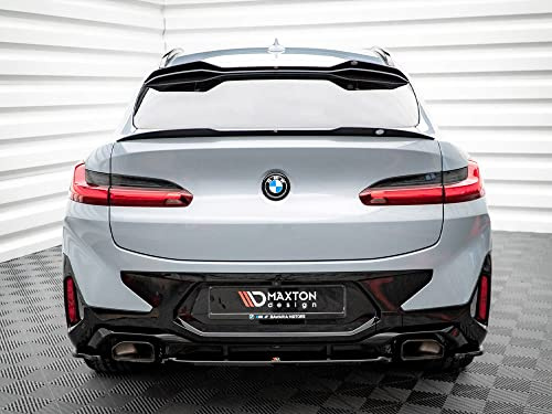 Maxton Design V.2 (oben) Spoilerflügelverlängerung glänzend schwarz ABS kompatibel mit BMW X4 M-Pack G02 Facelift (2018-)