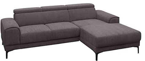 HOMELIV. Root Ecksofa in Anthrazit inkl. Ottomane rechts, 246x167x76 cm, verstellbare Kopfteile, hoher Sitzkomfort in modernem Design