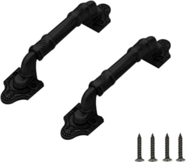 SYDARSYN 2 Stücke Antike Holztür Türgriffe Schiebetürgriff für Scheunentür Griff Zuggriff für Holz Gartentor Schuppen Schranktür Großer Holztürgriff Türknauf Vintage Türgriff 160mm