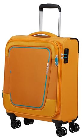 American Tourister Pulsonic - Spinner S, Erweiterbar Handgepäck, 55 cm, 40.5/43.5 L, Gelb (Sunset Yellow)