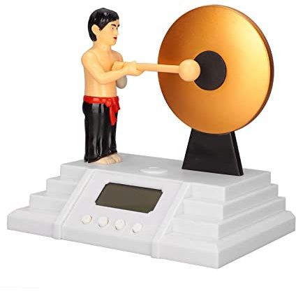 Leapiture Wecker, digitaler Wecker mit Gong-Stick, Nachttischuhr, unterstützt Bildschirmhintergrundbeleuchtung, batteriebetriebener Wecker für schwere Schläfer