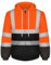 Graunton Warnschutz Pullover Herren Mit Reißverschluss, Warnschutzjacke für Männer und Frauen，Reflektierendes Sweatshirt für Baustelle，Flughafen，Aktivitäten im Freien， Orange Schwarz, 2XL.