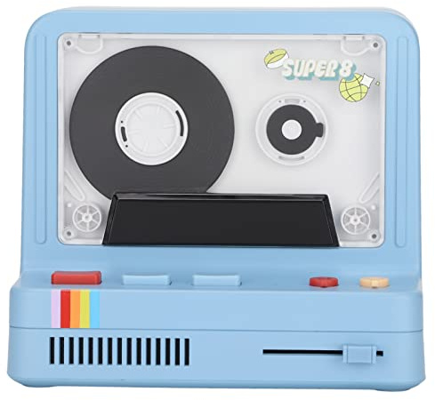 Tragbarer -Kassettenspieler, Retro-Stereo-Band Retro-Lautsprecher, Kassettenspieler-Musikkassettenspieler, Unterstützt AUX und Speicherkarte (Blau)