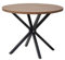 BenyLed Table à Manger Ronde avec Pieds Robustes en Forme de X, 100 x 100 x 76,5 cm pour Cuisine, Petits espaces, Appartement (Grain de Bois foncé)