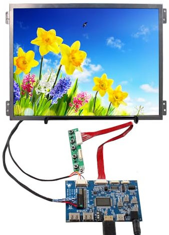 VSDISPLAY 10,4 Zoll 1024 x 768 4:3 IPS-LCD-Bildschirm mit Typ-C-USB-LVDs Controllerplatine, mit Positionslöchern, für industrielles Ersatzdisplay/Retro-Video-Gaming-Monitor