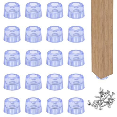 Gummifüße Schraubbar, 20 Stück Möbelfüße Gummi, Transparente Möbelfüße Gummipuffer, Schneidebrett Füße mit Schrauben, Rund Gummifuß, Antirutsch Gummifüße, für Schreibtische Stühle Sofas Maschinen