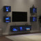 LAPOOH 3216584 Meuble TV mural avec 7 pièces en bois d'ingénierie Noir