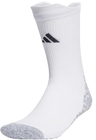 adidas Unisex Football GRIP Knitted Crew Performance Socks Cushioned, White/Black, 6.5-8