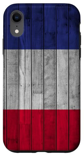 Coque pour iPhone XR France, planches de bois drapeau français, France