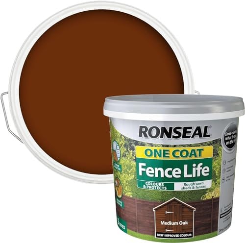 FAB INT PRODUCTS Fence Paint in Medium Oak, 5 Litres, One Coat Protection