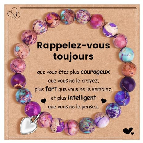 BOCHOI Cadeau Fete des Grand Mere Mamie - Cadeaux Pour Femmes Bracelet En Pierre Naturelle Femme Cadeau Pour Femme D'anniversaire Cadeaux Noël Grand-Mère Maman Sœur Amie Collègue