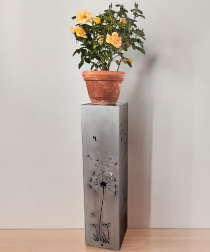 Terma XXL Edelstahl (rostet Nicht) Blumensäule Höhe 100 cm Pflanzschale Gartendeko Deko Pflanzsäule Gartendeko Blumenkasten Deko Blumensäule Outdoor Dekosäule