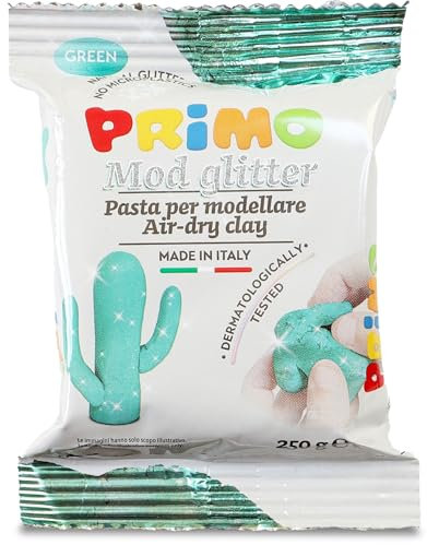 PRIMO – Knete Zubehör Knetmasse, 250 g-Kneteblock zum Formen, Kinderspielzeug 3 Jahre, Kreative Arbeiten und Hobby, Lufttrocknend, Bearbeitbar, Kein Brennen Erforderlich