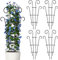 Thealyn 4er-Pack 109 cm / 43 Zoll Indoor-Pflanzenspalier für kletternde Topfpflanzen, Outdoor-Metallgarten-Spalier, Zimmerpflanzen, Blumen, Weinrebe, Wellenform, Schwarz
