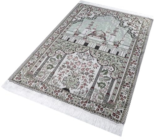 Risipu Muslim Prayer Rug,Portable Prayer Mat for Praying Men, Women, and Kids, Prayer Set, Prayer Rugs Islam,Eid Ramadan Gift,Soft and Luxury (QS)