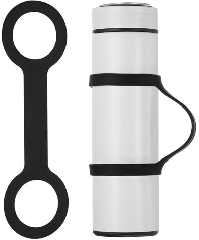 PATIKIL Water Bottle Carrier Grip, Portable Soft Silicone Non-Slip Water Handle Grip Water Bottle Holder Strap for Outdoor Running Bike Gym Jogging Carrying, Black