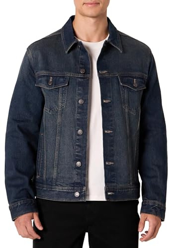 Amazon Essentials Men's Heavyweight Low Stretch Regular-Fit Denim Jacket, Chest Patch Pockets, Tinted Dark Wash, X-Large