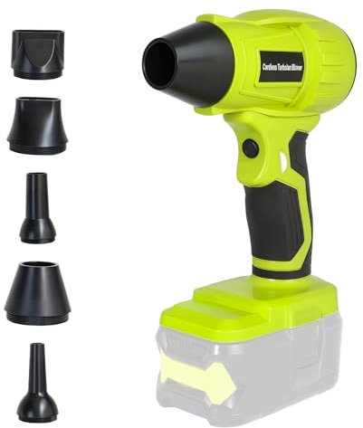 Souffleur à feuilles sans fil 2025 pour batterie Ryobi 18 V, vitesse variable, mini souffleur électrique portatif avec 5 accessoires pour nettoyer les feuilles, la poussière, les petits débris et les
