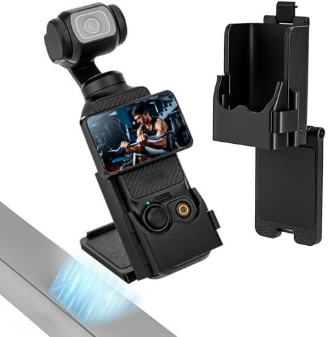Necdeol Magnetischer Halteständer für DJI Osmo Pocket 3, 180° Verstellbar Magnethalterung Clip, Pocket 3 Zubehör Erweiterungsadapter, Magnetischer Gehäusehalter für Tisch und vertikale Flächen