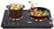 Doppelkochplatte, Campingkocher Herdplatte Kochfeld Camping 2 Kontrolleuchten, Regelbare 6 Heizstufen, Kochplatte für alle Topfarten, Schwarz, 52 x 36 x 7cm