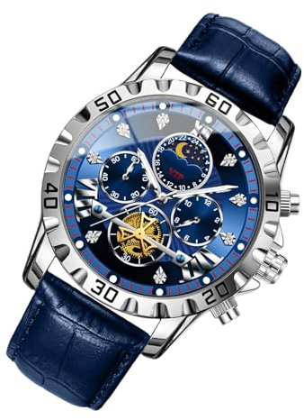 Tktouci Uhren nach Männern, mechanische Uhr - Stilvolle Arbeits Uhren | Multifunktionales Modezubehör, wasserdichte mechanische Uhr für Geschäftstreffen