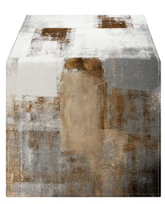 LOZULO Tischläufer Modern Braun Läufer Tisch Boho Leinen Tischläufer Abwaschbar Landhausstil Table Runner Party Tischdeko Outdoor Wetterfest 40x140 für Couchtisch