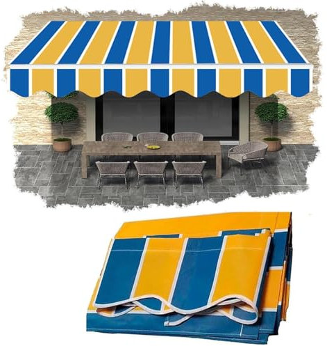 Markisenbespannung Markisentuch Ersatz-Markisenstoff Ersatz-Bezug Für Markise Markisenbespannung, Ersatzstoff, Sonnenschutz, Unterstand Für Hof, Deck, Balkon, 6 X 3m(2.5x1.5m(8.2x5ft))