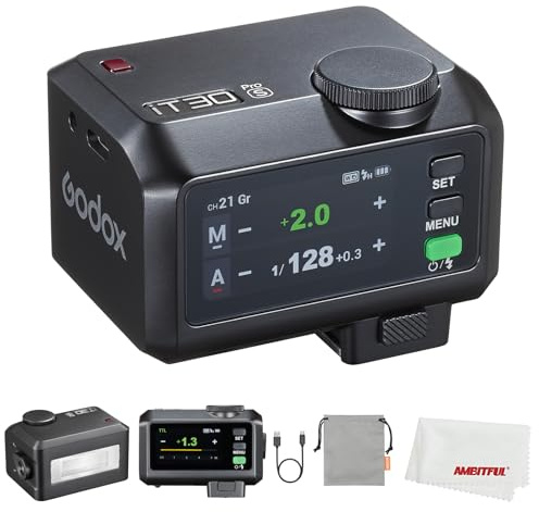 Godox iT30Pro S iT30ProS Mini-Blitz, kompatibel mit Sony-Kamera, TTL-Autobelichtung, HSS 1/8000 Sekunden, 2,4 G Wireless Xsystem, 7,1 cm Vollfarb-Touchscreen, Lithium-Akku (schwarz)