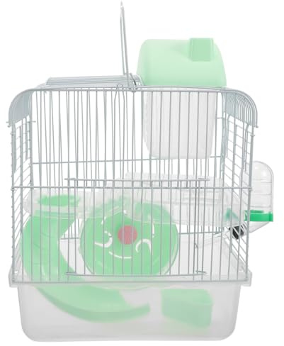 JUMPLAWN Doppelschicht Hamsterkäfig Transparent Kleintierhaus Mit Versteck Für Zwerghamster Chinchilla Igel Spielkäfig Haustierterrarium Grün