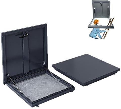 Kgfvesdc AleacióN Aluminio Trampilla Acceso, Con Pestillo Al Techo Acceso Emergencia Ventanas,Cubierta Pozo Para Patio Puerta(Interior:600 * 600mm/Exterior:710 * 710mm/Dimensiones Personalizables)