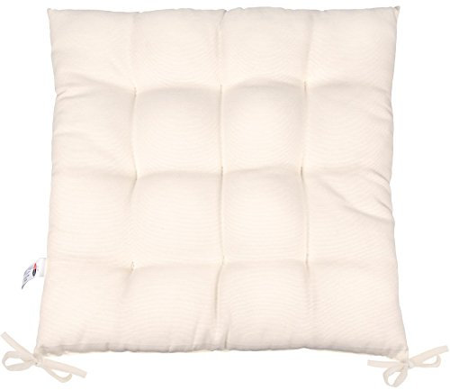 CelinaTex Yoyo Sitzkissen 40 x 40 cm beige Gartenstuhlkissen mit Bänder Sitzauflage Garten Balkon Terrasse