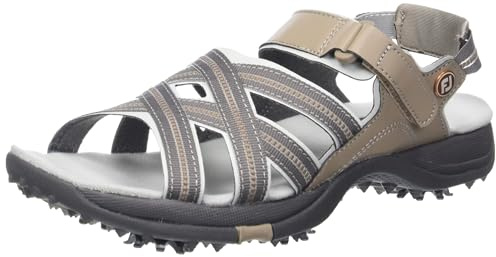 FootJoy Women's Sandals Previous Season Style Golf Shoes Beige 5 M US, tan/Light Grey