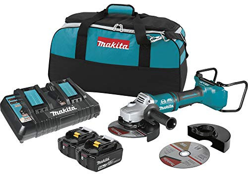 Makita XAG12PT1 5.0Ah 18V X2 LXT Lithium-Ion 36V Brushless Cordless 7 Paddle Switch Cut-Off/Angle Grinder Kit, with Electric Brake , Blue
