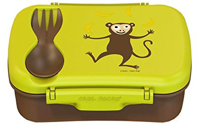 Carl Oscar Nice Box Kids - Bento Box Brotzeitdose Lunchbox mit Kühlakku hält mehrere Stunden kühl, 17 cm x 12,5 cm x 6,3 cm in Lime