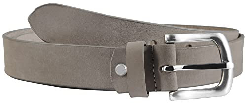 Leonardo Verrelli Damen-Gürtel Leder, verschiedene Farben, Business, kürzbar, Bundweite 75-125 cm 3100056-3100063 (Dunkelgrau, Bundweite: 105 cm - Gesamtlänge: 120 cm)