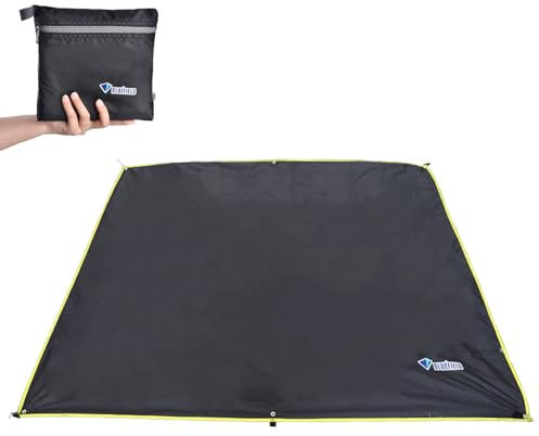 TRIWONDER Zeltplane, Camping Plane, Tarp für Hängematte, Wasserdicht Regenschutz Sonnenschutz Picknickdecke für Ourdoor Camping (Schwarz, S - 150 x 220cm)